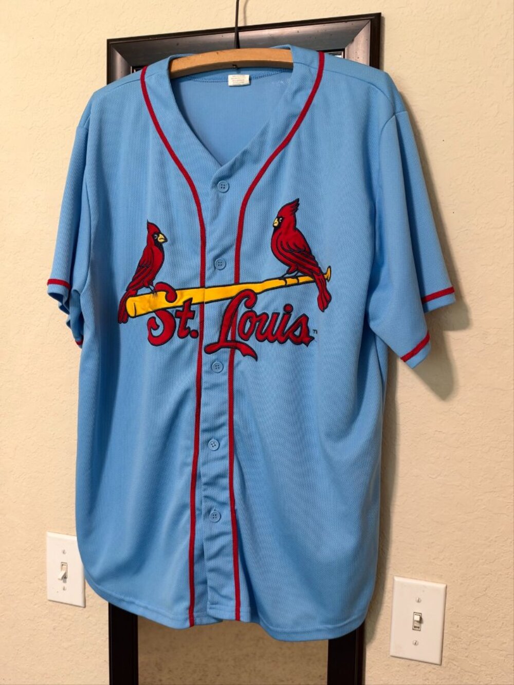 St. Louis Cardinals Powder Blue Throwback Jersey Blank Back Size XL